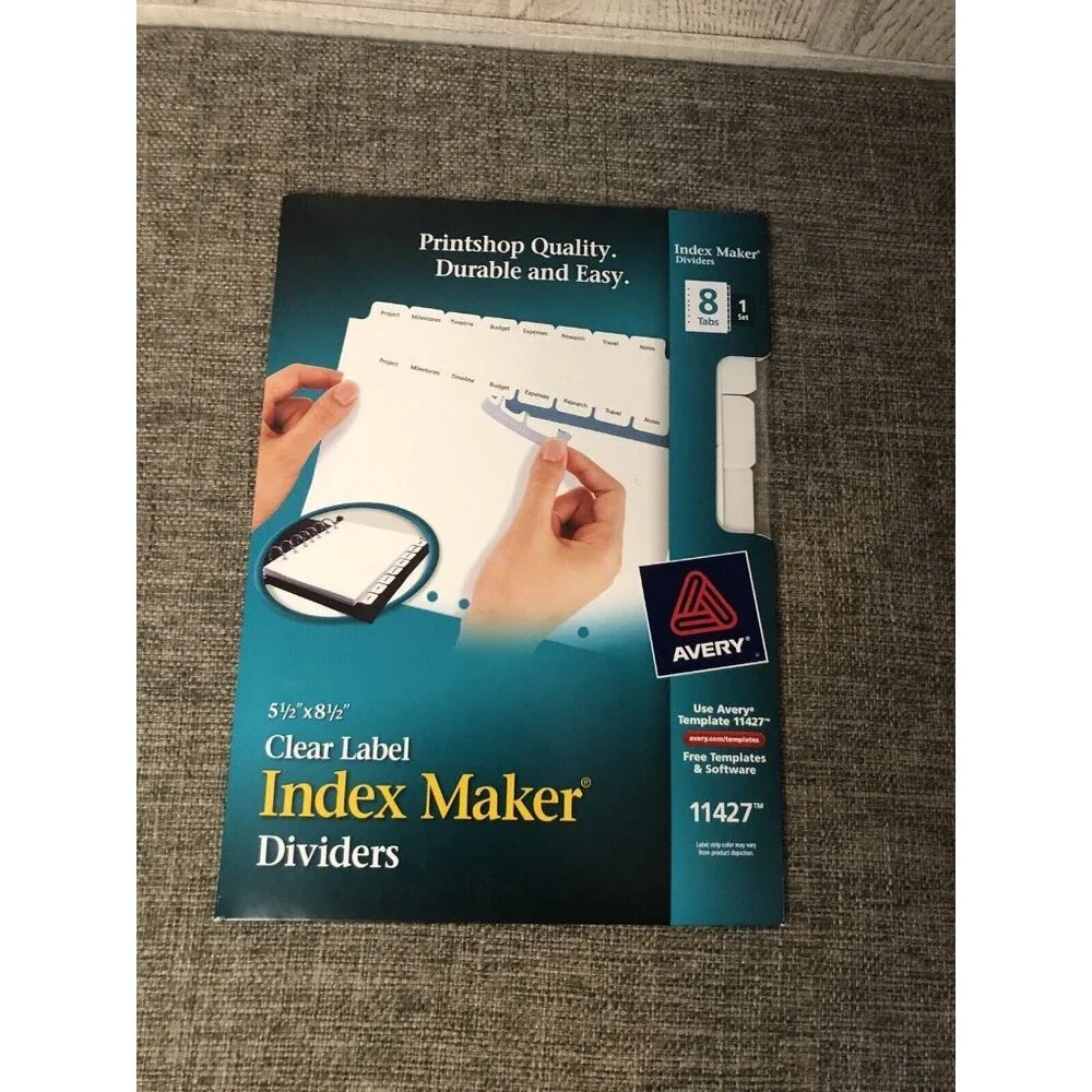 Avery 11427 Clear Label Index Maker Dividers 5 1/2